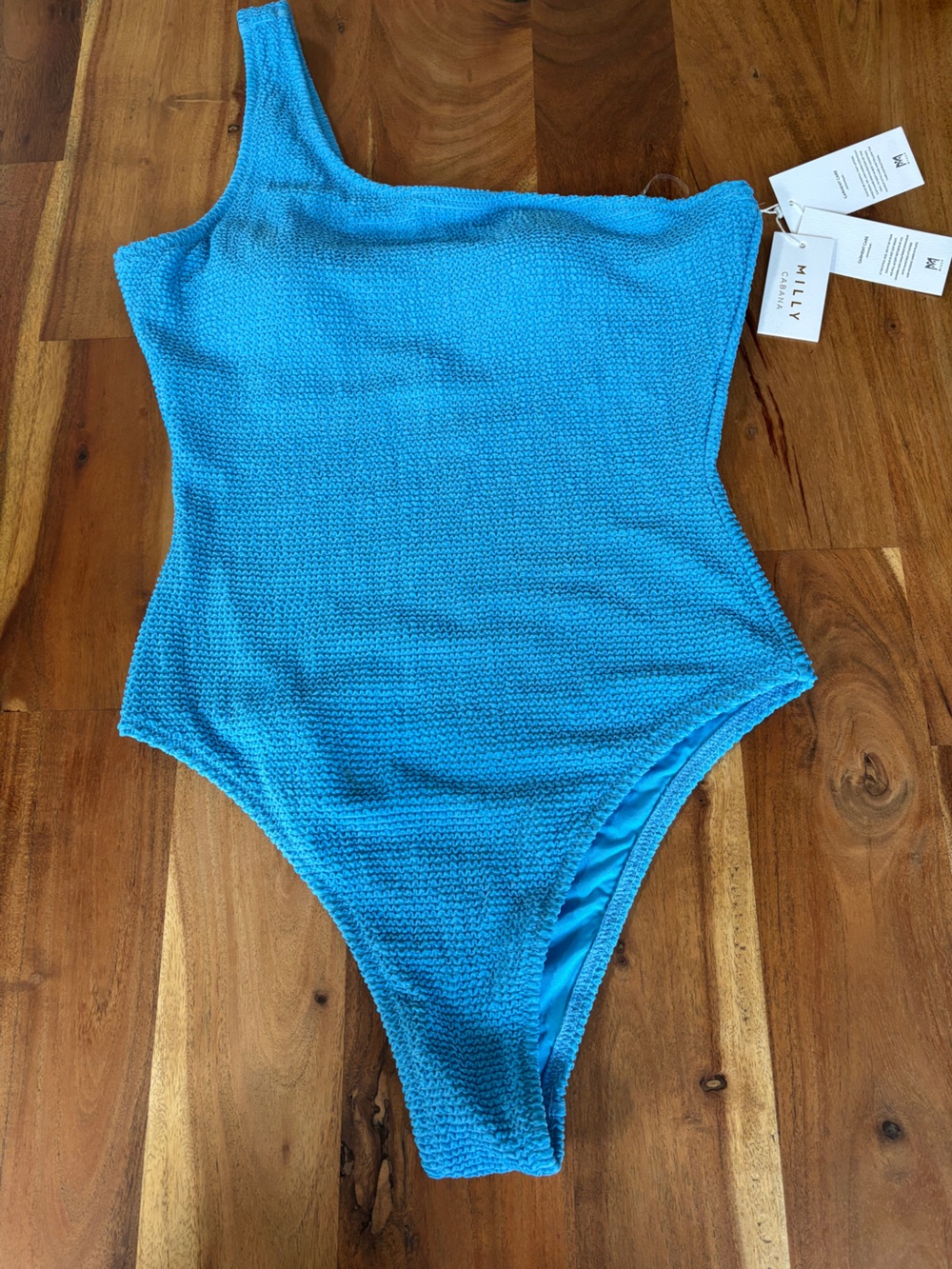 Milly One Shoulder Crinkle Swimsuit NWT - Size Medium